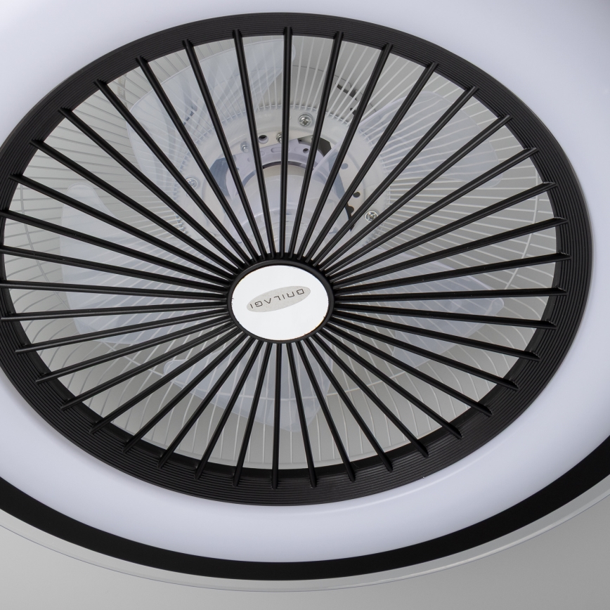 Brilagi - LED lampe med ventilator dæmpbar RONDA LED/48W/230V 3000-6000K sort + fjernbetjening