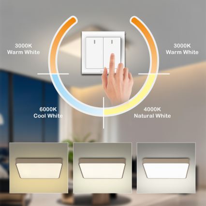 Brilagi - LED-loftarmatur POOL SQUARE LED/36W/230V 3000/4000/6000K 40x40 cm beige