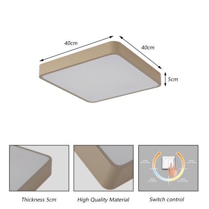 Brilagi - LED-loftarmatur POOL SQUARE LED/36W/230V 3000/4000/6000K 40x40 cm beige