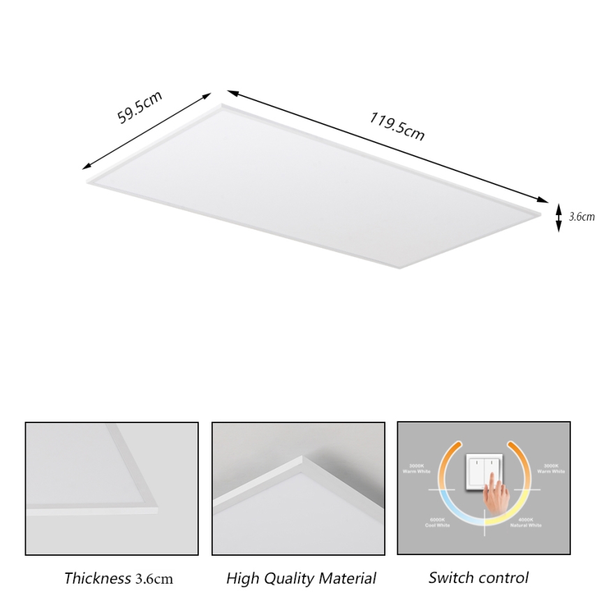Brilagi - LED loftarmatur SLIMFRAME LED/80W/230V 120x60 cm 3000/4000/6000K hvid
