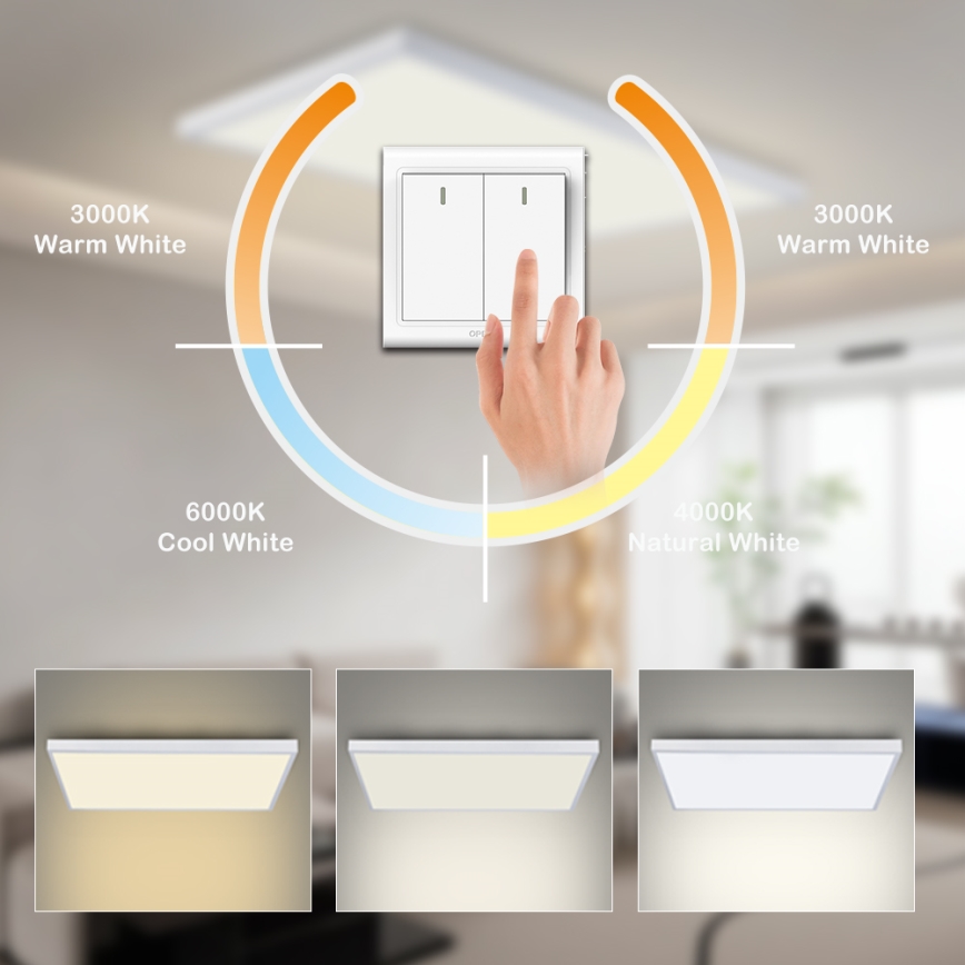 Brilagi - LED badeværelsesloftlampe FRAME LED/96W/230V 120x60 cm 3000/4000/6000K IP44 hvid