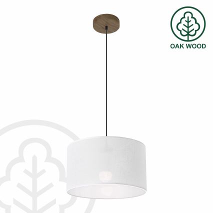 Brilagi - LED Loftlampe på wire ANTHONY 1xE27/60W/230V eg valnød/hvid