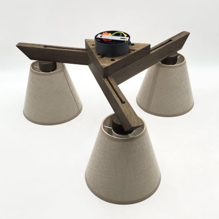 Brilagi - LED Overflademonteret loftslampe ANTHONY 3xE14/40W/230V eg valnød/beige