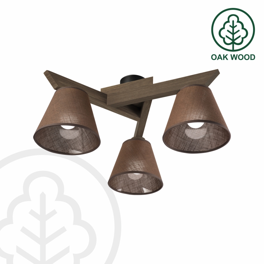 Brilagi - LED Overflademonteret loftslampe ANTHONY 3xE14/40W/230V eg valnød/brun