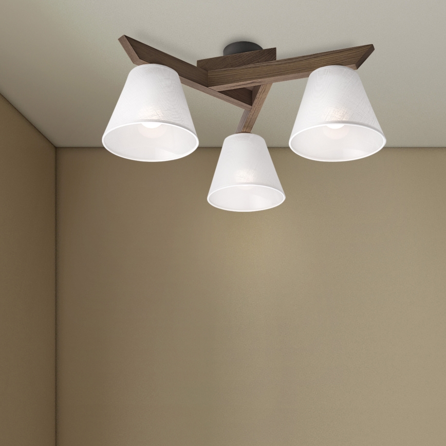 Brilagi - LED Overflademonteret loftslampe ANTHONY 3xE14/40W/230V eg valnød/hvid
