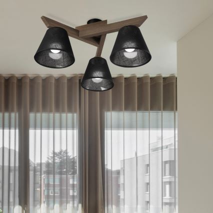 Brilagi - LED Overflademonteret loftslampe ANTHONY 3xE14/40W/230V eg valnød/sort