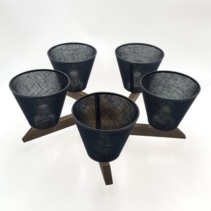 Brilagi - LED Overflademonteret loftslampe ANTHONY 5xE14/40W/230V eg valnød/sort