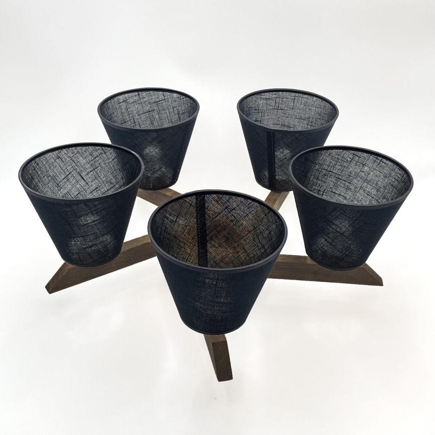 Brilagi - LED Overflademonteret loftslampe ANTHONY 5xE14/40W/230V eg valnød/sort