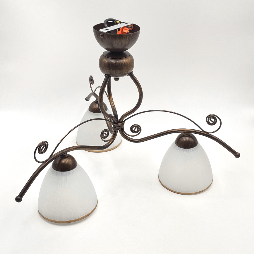 Brilagi - LED loftlampe ANTICO 3xE27/60W/230V bronzefarvet patina