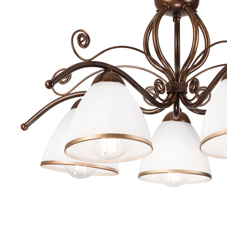 Brilagi - LED loftlampe ANTICO 5xE27/60W/230V bronzefarvet patina