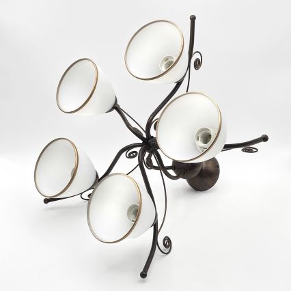 Brilagi - LED loftlampe ANTICO 5xE27/60W/230V bronzefarvet patina