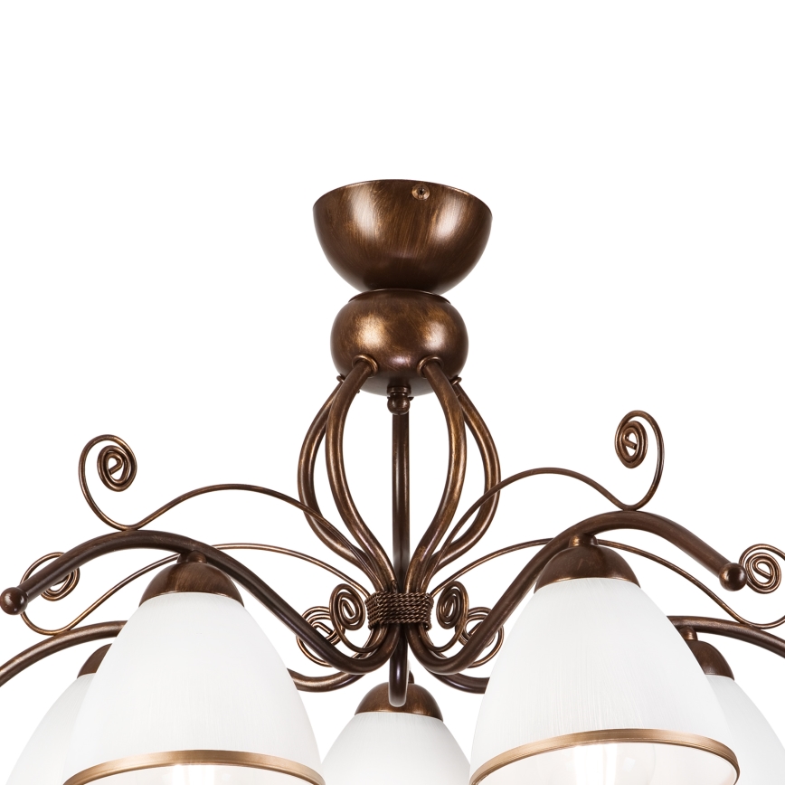 Brilagi - LED loftlampe ANTICO 5xE27/60W/230V bronzefarvet patina