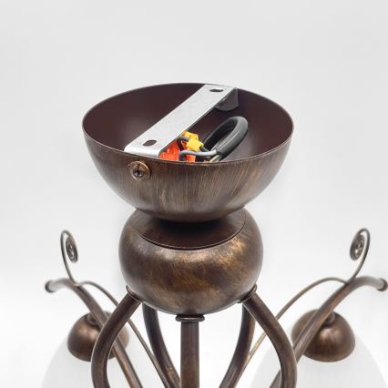 Brilagi - LED loftlampe ANTICO 5xE27/60W/230V bronzefarvet patina