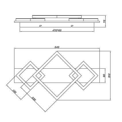 Brilagi - LED loftlampe AXIS I LED/24W/230V