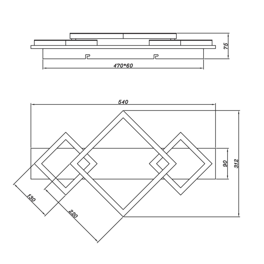 Brilagi - LED loftlampe AXIS I LED/24W/230V