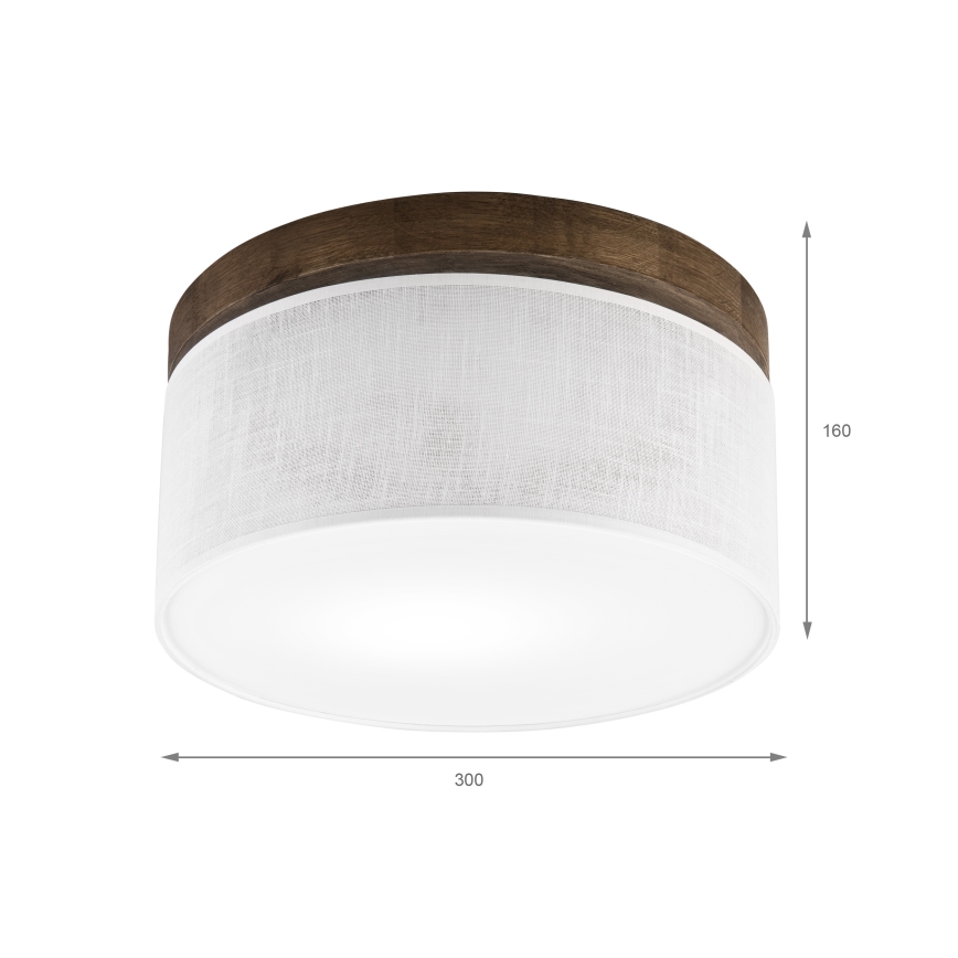Brilagi - LED Loftlampe BELLADONNA 1xE27/15W/230V Ø 30 cm hvid/eg valnød