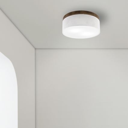 Brilagi - LED Loftlampe BELLADONNA 2xE27/15W/230V Ø 40 cm hvid/eg valnød