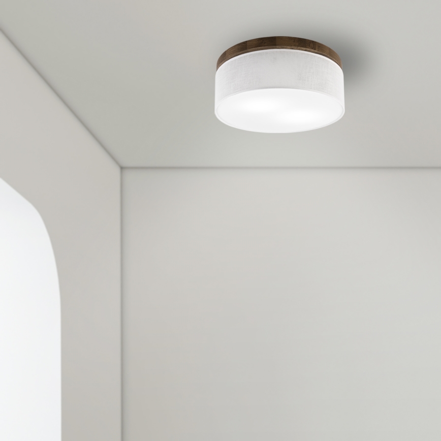 Brilagi - LED Loftlampe BELLADONNA 2xE27/15W/230V Ø 40 cm hvid/eg valnød