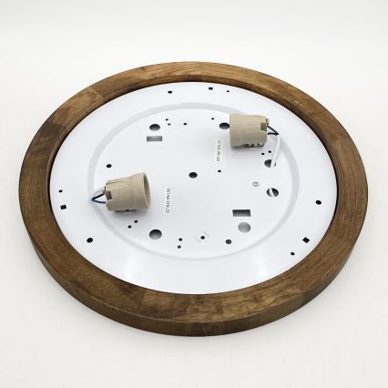 Brilagi - LED Loftlampe BELLADONNA 2xE27/15W/230V Ø 40 cm hvid/eg valnød