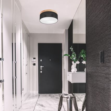 Brilagi - LED Loftlampe BELLADONNA 2xE27/15W/230V sort/fyrretræ