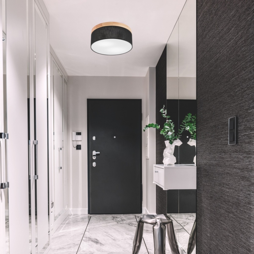 Brilagi - LED Loftlampe BELLADONNA 2xE27/15W/230V sort/fyrretræ