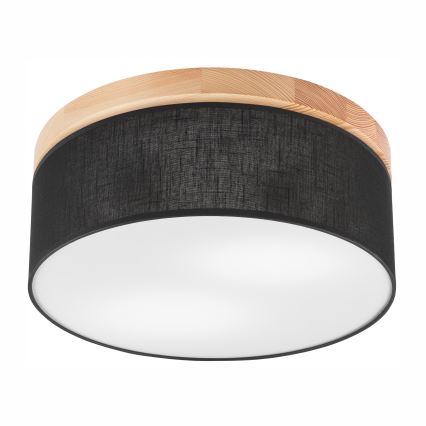Brilagi - LED Loftlampe BELLADONNA 2xE27/15W/230V sort/fyrretræ