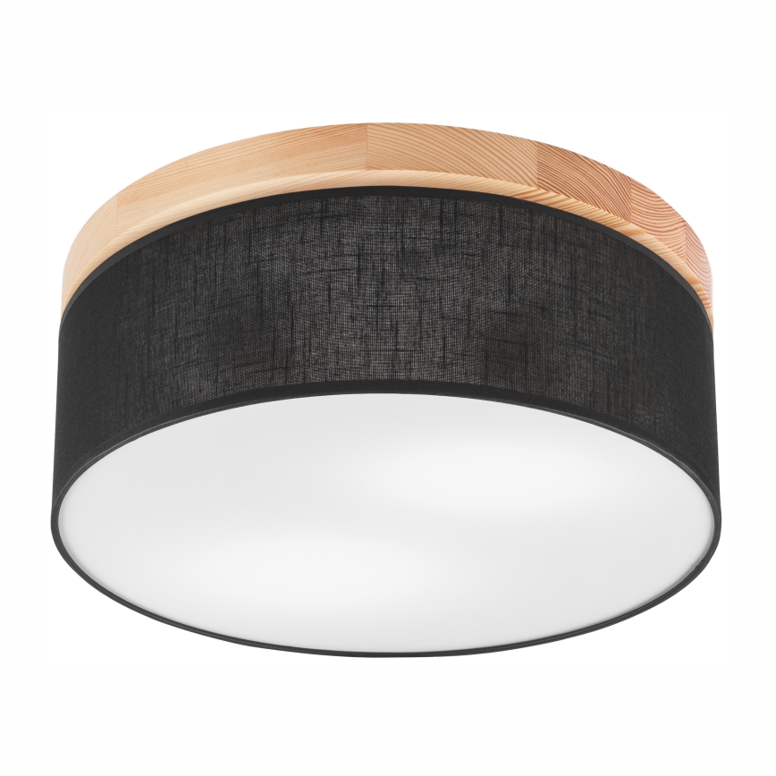 Brilagi - LED Loftlampe BELLADONNA 2xE27/15W/230V sort/fyrretræ