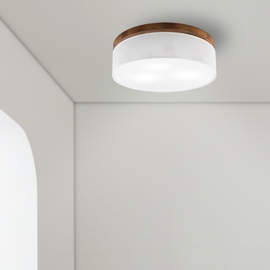 BRILAGI - LED-loftlampe BELLADONNA 3xE27/15W/230V Ø 50 cm hvid/eg-kirsebær