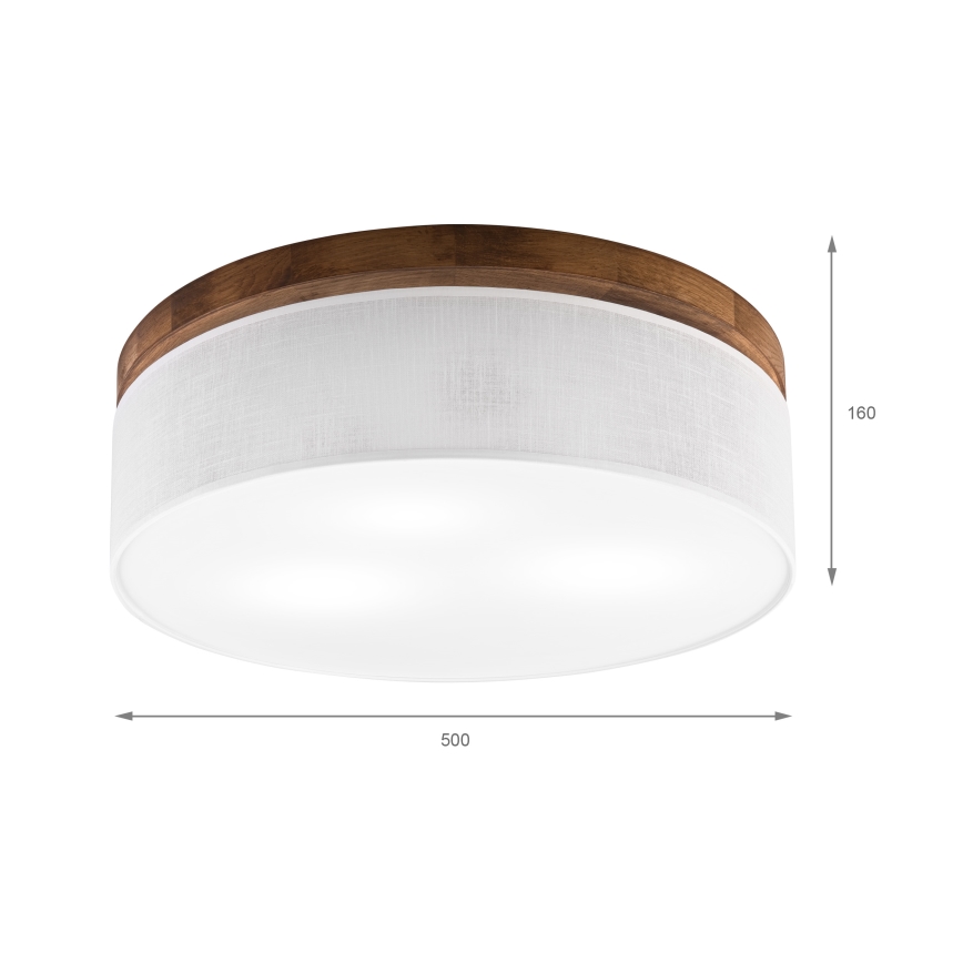 BRILAGI - LED-loftlampe BELLADONNA 3xE27/15W/230V Ø 50 cm hvid/eg-kirsebær