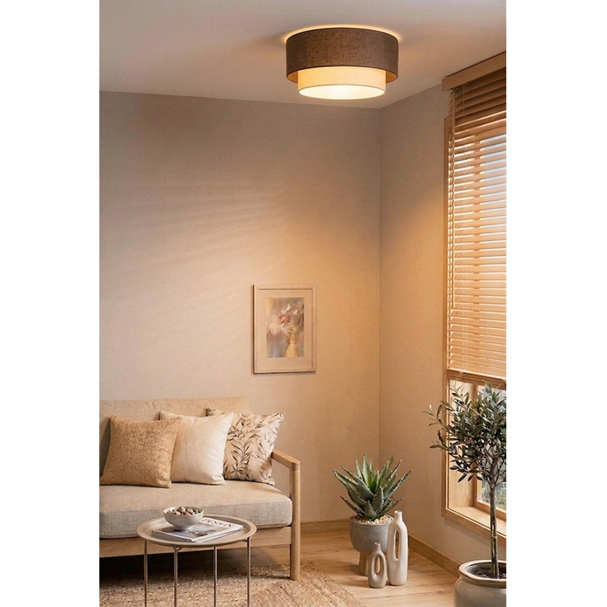 Brilagi - LED loftlampe BOHO ECO 1xE27/10W/230V Ø 40 cm brun/creme