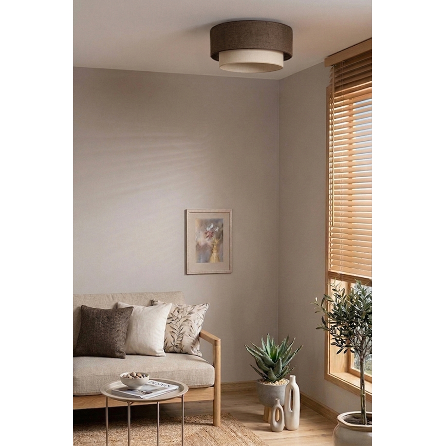 Brilagi - LED loftlampe BOHO ECO 1xE27/10W/230V Ø 40 cm brun/creme