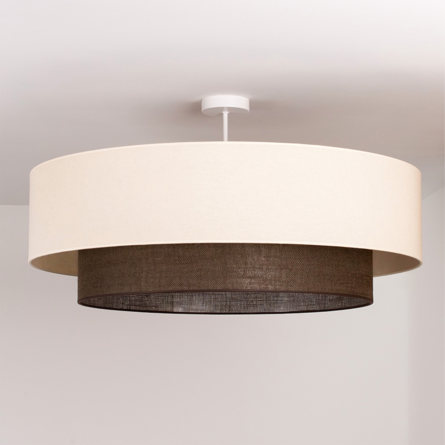 Brilagi - LED loftlampe BOHO-stil 3xE27/15W/230V Ø 80 cm creme/brun