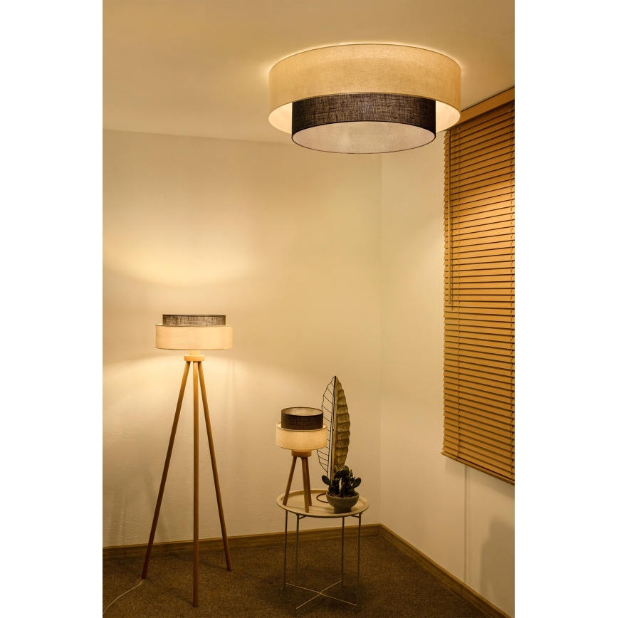Brilagi - LED loftlampe BOHO-stil 3xE27/15W/230V Ø 80 cm cremefarvet/brun