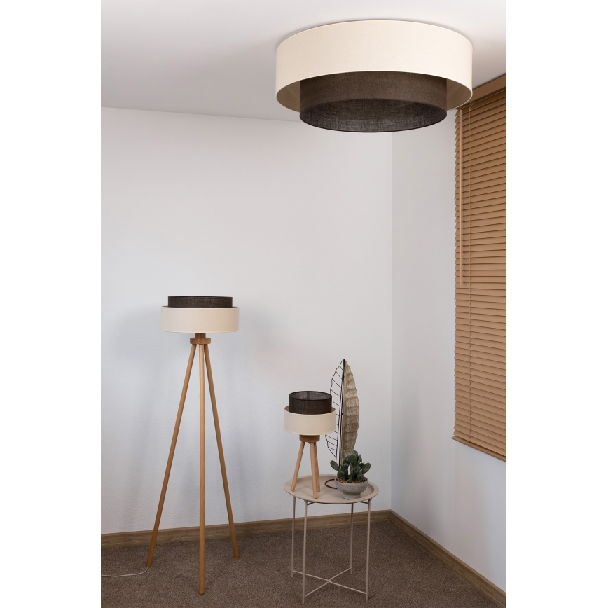 Brilagi - LED loftlampe BOHO-stil 3xE27/15W/230V Ø 80 cm cremefarvet/brun