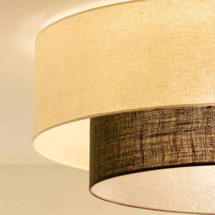 Brilagi - LED loftlampe BOHO-stil 3xE27/15W/230V Ø 80 cm cremefarvet/brun