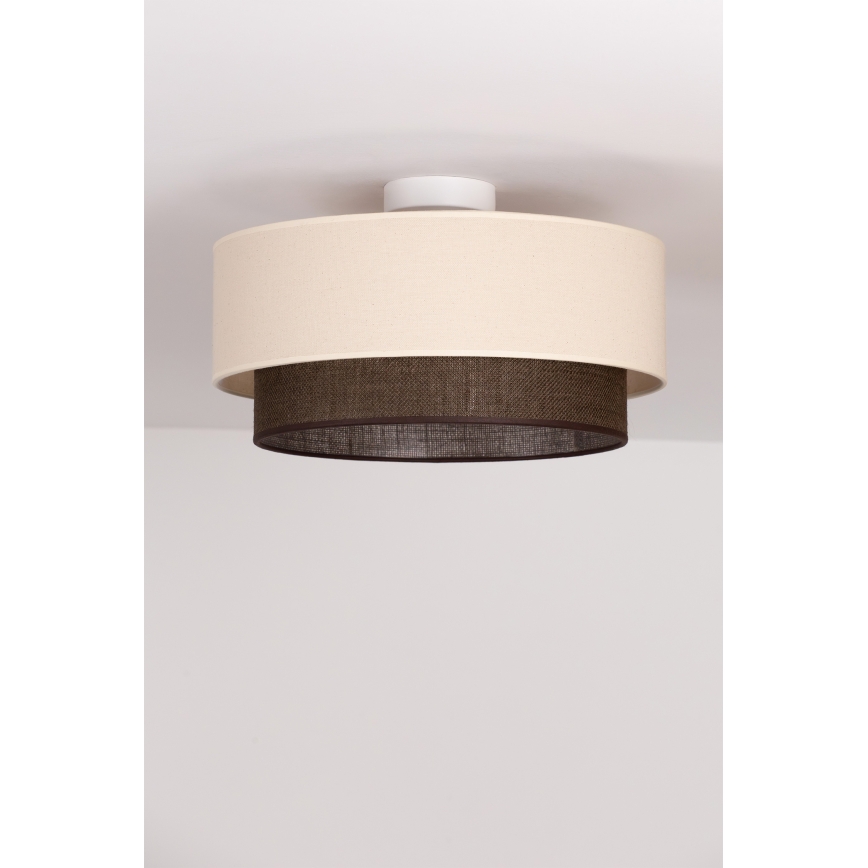 Brilagi - LED loftlampe BOHO STYLE 1xE27/15W/230V Ø 40 cm cremefarvet/brun