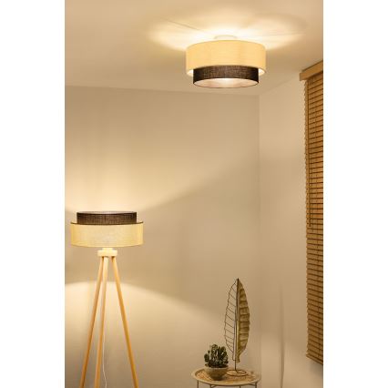 Brilagi - LED loftlampe BOHO STYLE 1xE27/15W/230V Ø 40 cm cremefarvet/brun
