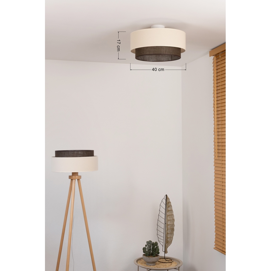 Brilagi - LED loftlampe BOHO STYLE 1xE27/15W/230V Ø 40 cm cremefarvet/brun