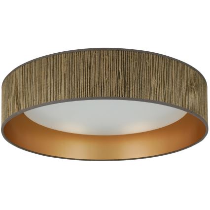 Brilagi - LED loftlampe BOSTON ROLLER LED/24W/230V diameter 45 cm strå brun/guldfarvet