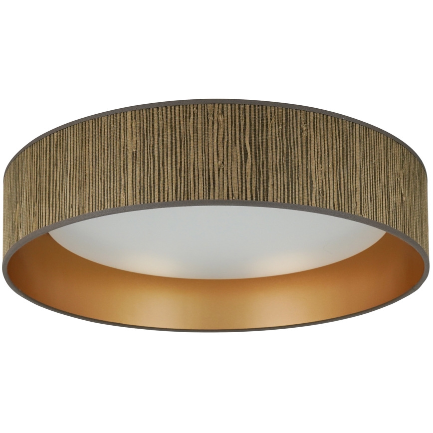 Brilagi - LED loftlampe BOSTON ROLLER LED/24W/230V diameter 45 cm strå brun/guldfarvet