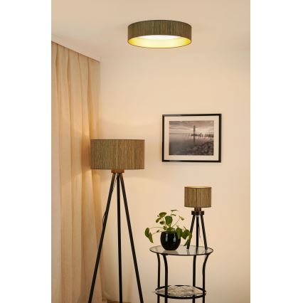 Brilagi - LED loftlampe BOSTON ROLLER LED/24W/230V diameter 45 cm strå brun/guldfarvet