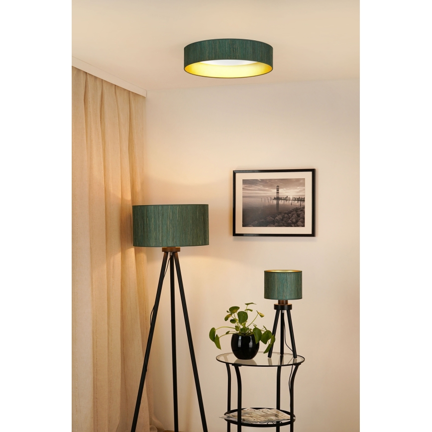 Brilagi - LED loftlampe BOSTON ROLLER LED/24W/230V diameter 45 cm strå grøn/guldfarvet
