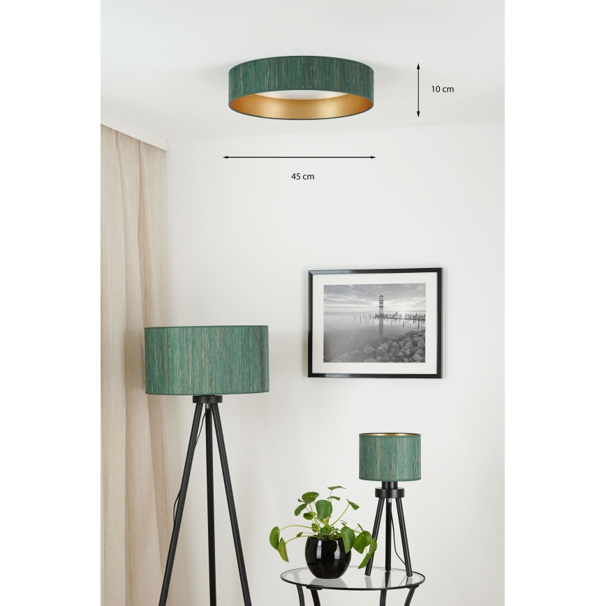 Brilagi - LED loftlampe BOSTON ROLLER LED/24W/230V diameter 45 cm strå grøn/guldfarvet