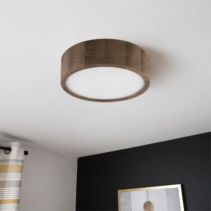 Brilagi - LED-loftlampe CARVALHO 1xE27/15W/230V i eg/valnød, Ø 27 cm