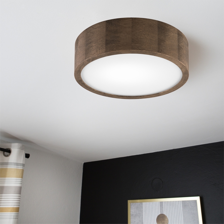 Brilagi - LED-loftlampe CARVALHO 1xE27/15W/230V i eg/valnød, Ø 27 cm