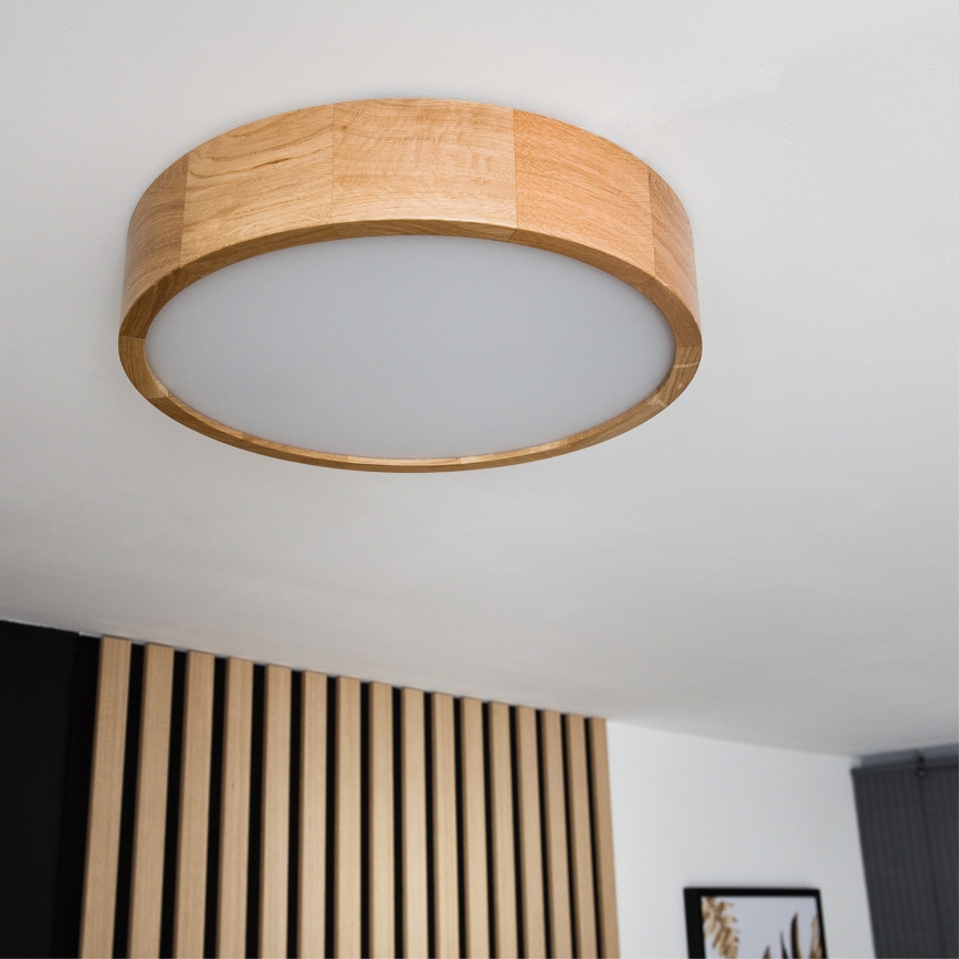 Brilagi - LED-loftlampe CARVALHO 2x E27/15W/230V egetræ Ø 37,5 cm