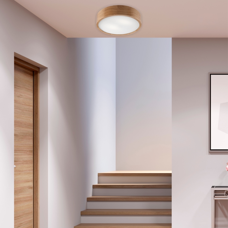 Brilagi - LED-loftlampe CARVALHO 2x E27/15W/230V egetræ Ø 37,5 cm