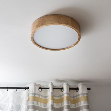 Brilagi - LED-loftlampe CARVALHO 2x E27/15W/230V egetræ Ø 37,5 cm