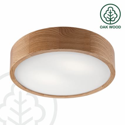 Brilagi - LED-loftlampe CARVALHO 2x E27/15W/230V egetræ Ø 37,5 cm