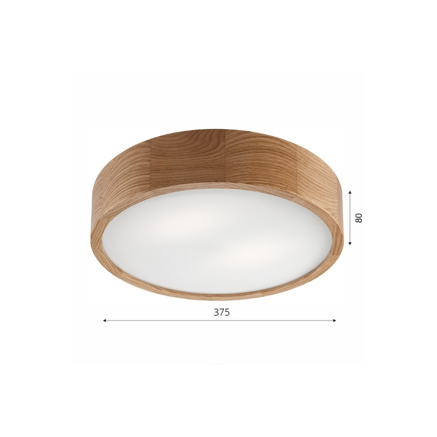 Brilagi - LED-loftlampe CARVALHO 2x E27/15W/230V egetræ Ø 37,5 cm